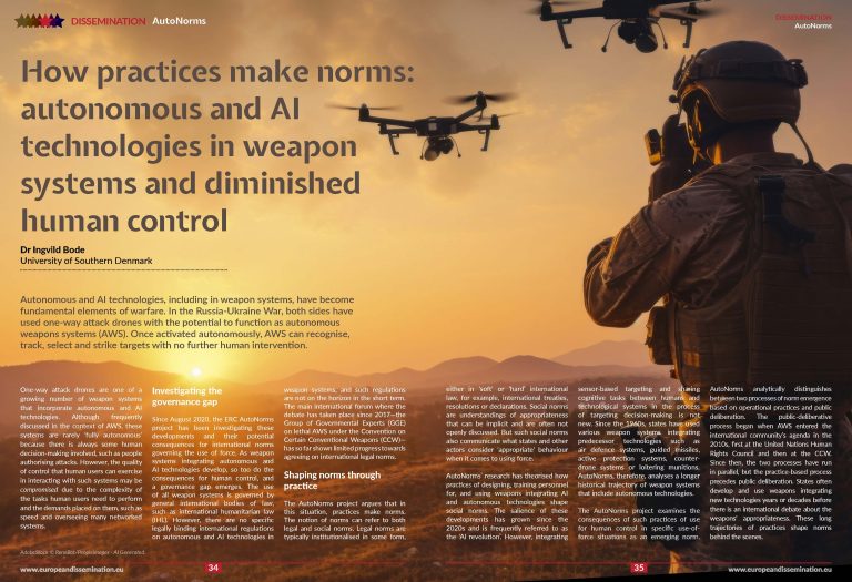 How practices make norms: autonomous and AI technologies in weapon systems and diminished human control
